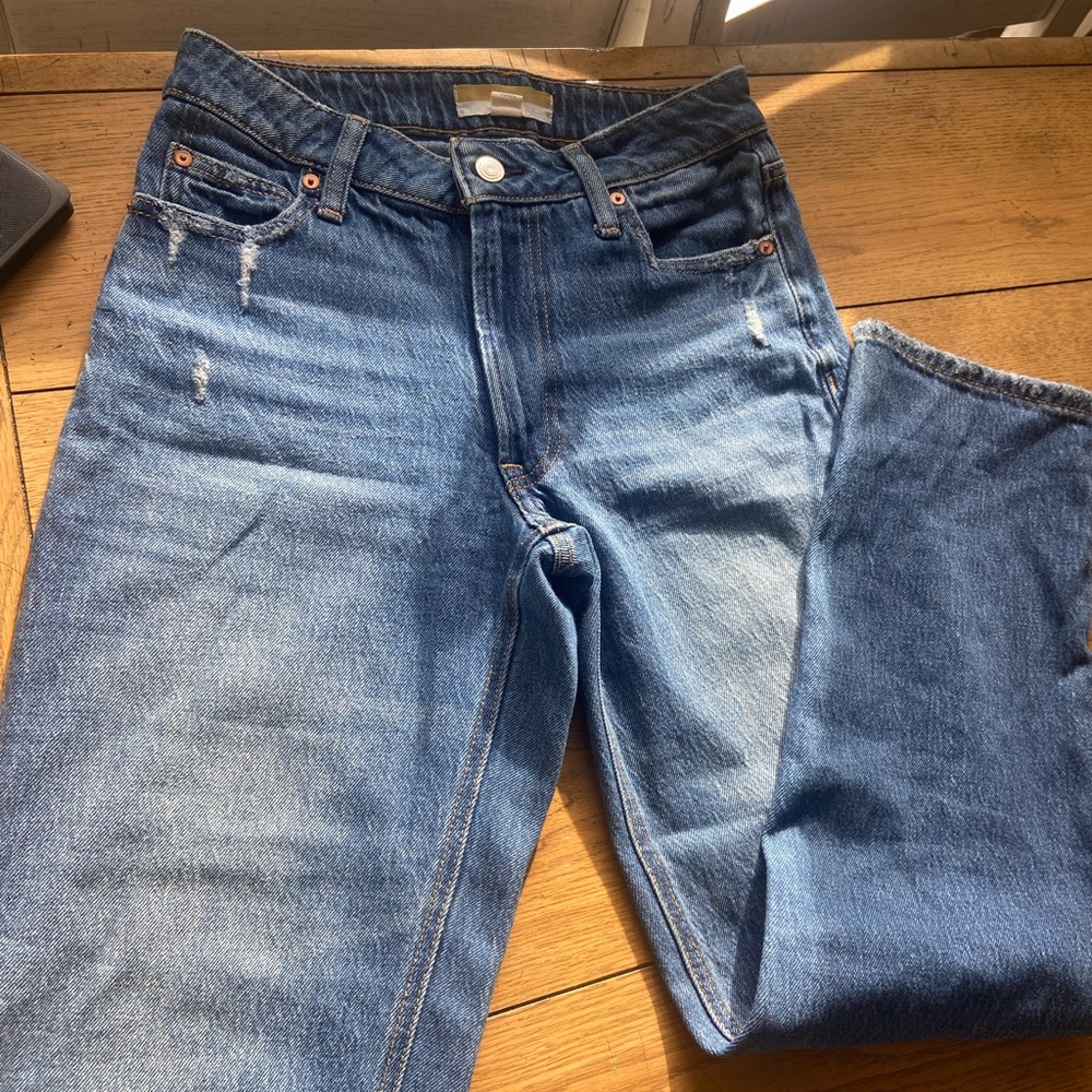 Maurice’s brand, blue, straight leg, jeans, size 4 regular